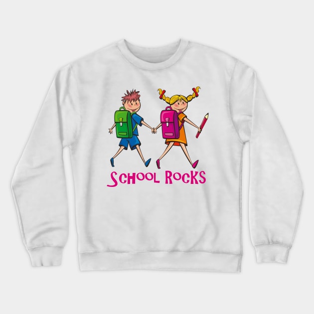 School Rocks Crewneck Sweatshirt by Netdweller